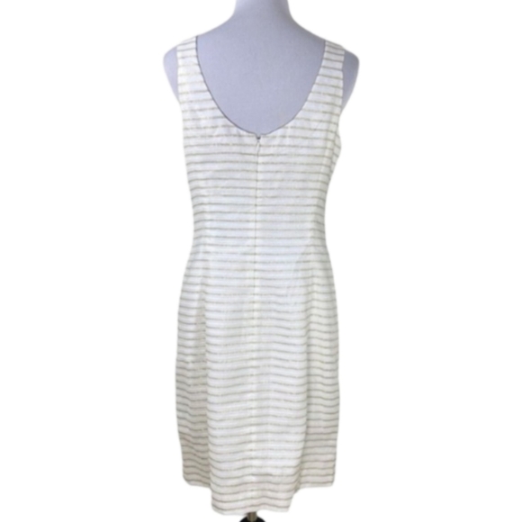 Lilly Pulitzer Henley Dress NWT Size 6 White Gold Metallic Stripes Bow - Picture 6 of 14